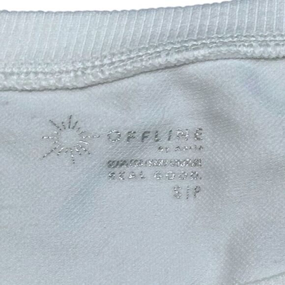 OFFLINE BY AERIE Women’s White Sidewalk Seamless Cropped Short Sleeve T-Shirt Si - Picture 4 of 5